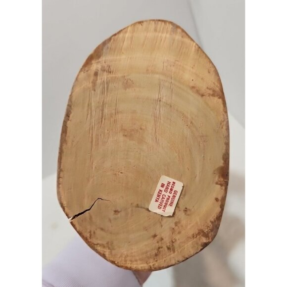 Vtg Besmo Kenya Handcarved Wooden Pair of Giraffe Figurines 12" Tall - Picture 9 of 16